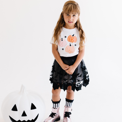 Cute Pumpkin Halloween Spooky Toddler and Youth Shirt: Pink / 2T