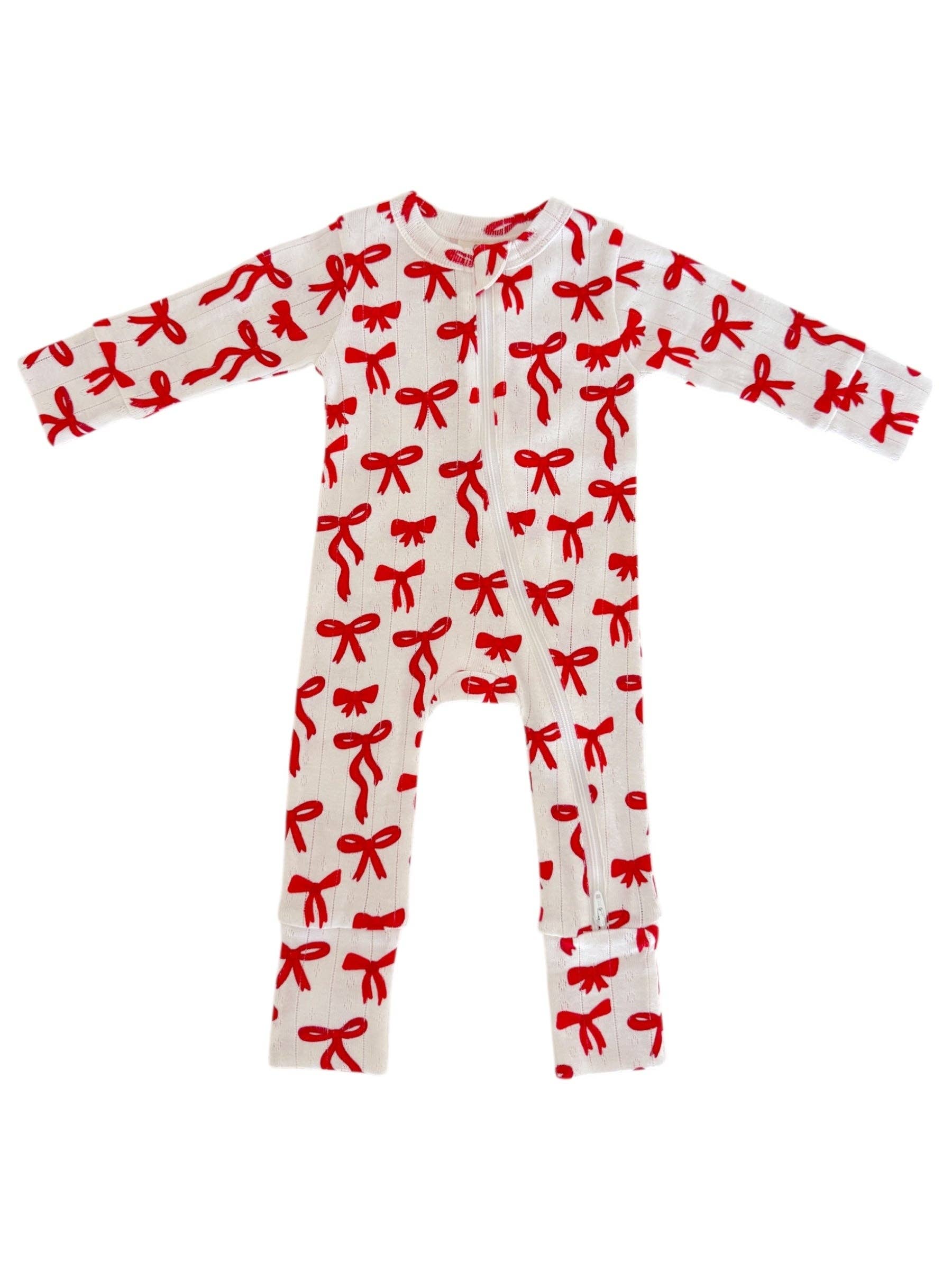 Organic Red Bows Romper