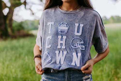 Acid Washed Touchdown Tee