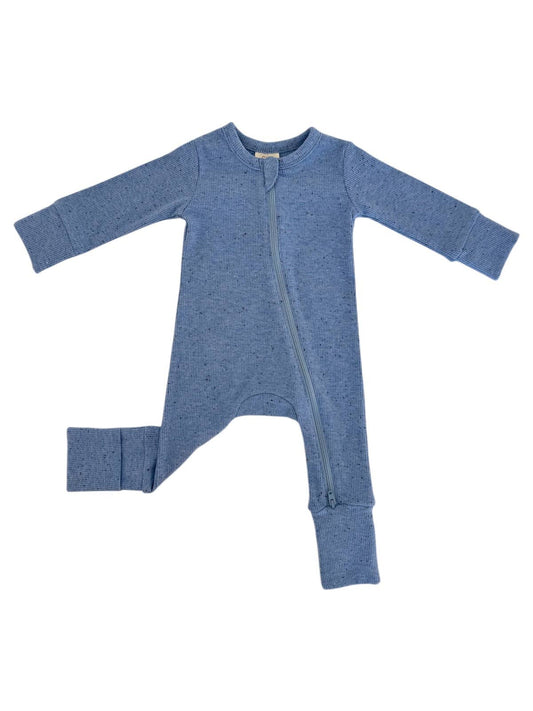 Blue Speckle / 2-Way Zip Romper: 12-18M