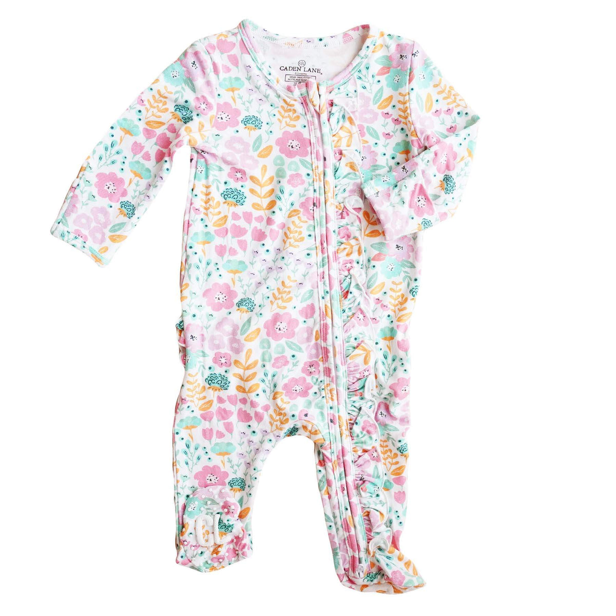 Whimsy Floral Ruffle Footie
