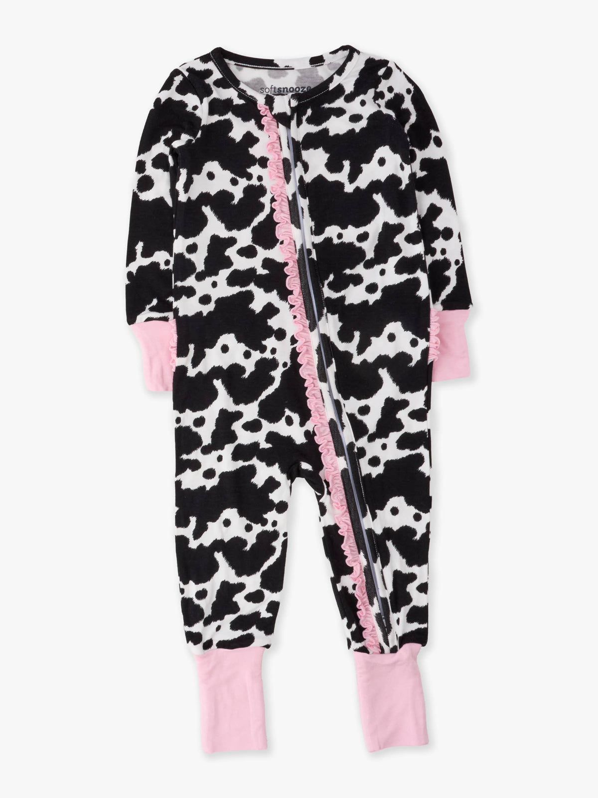 Baby Girls Bamboo  Moo ruffle outfit