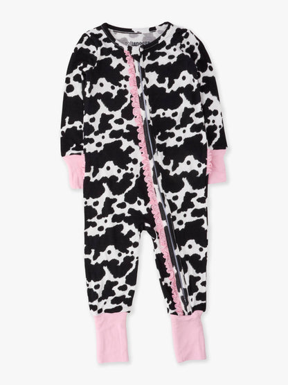 Baby Girls Bamboo  Moo ruffle outfit