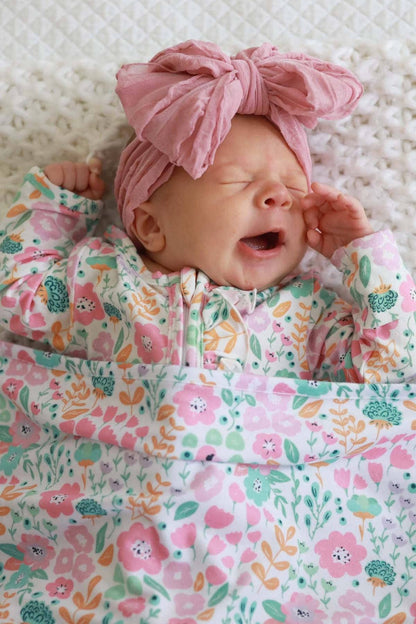 Whimsy Floral Ruffle Footie