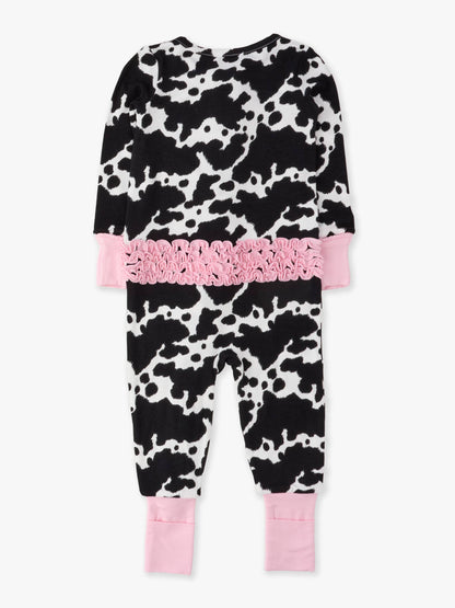 Baby Girls Bamboo  Moo ruffle outfit